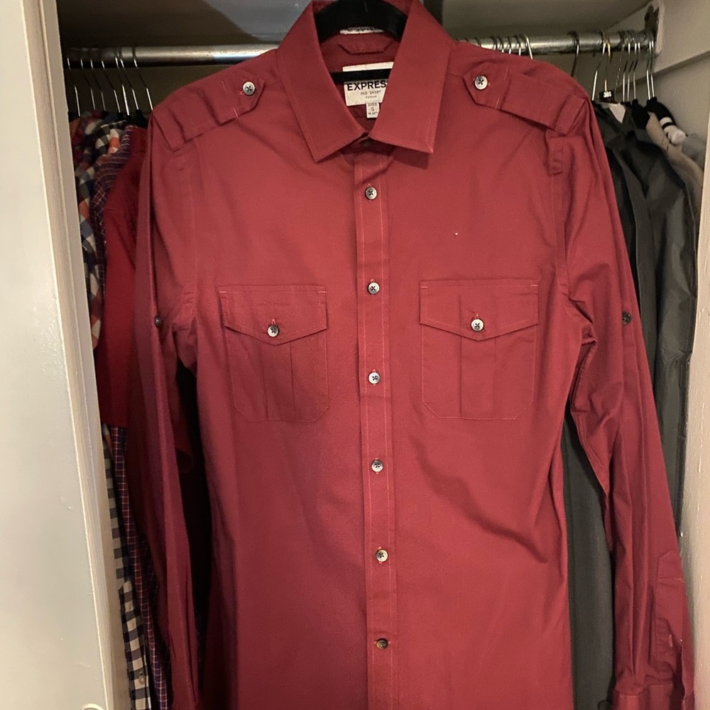 Mens S Express Button Up Shirt.